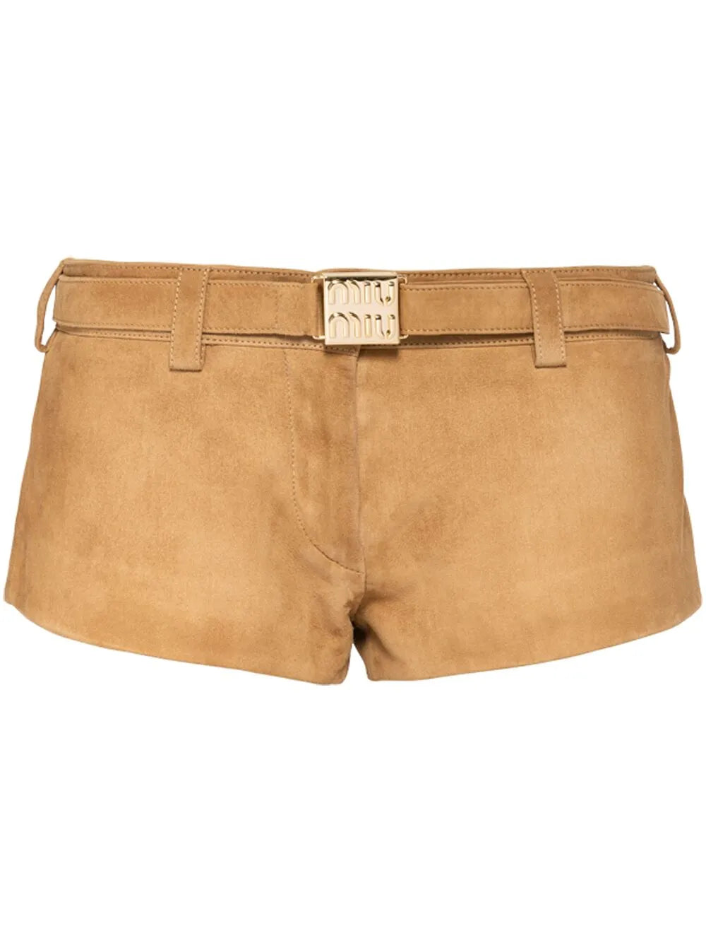 Belted Suede Shorts