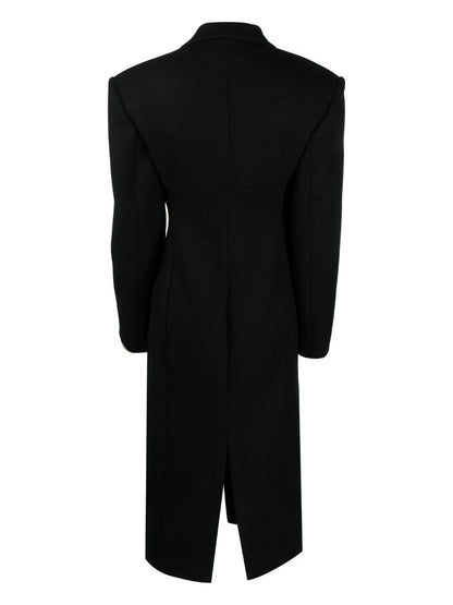 Notched-Collar Zip-Up Coat