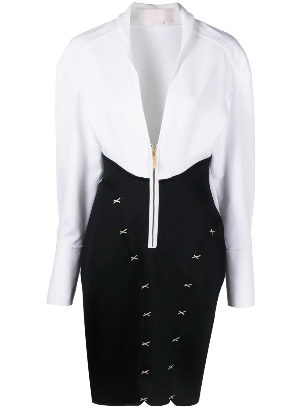 V-Neck Zip-Up Minidress