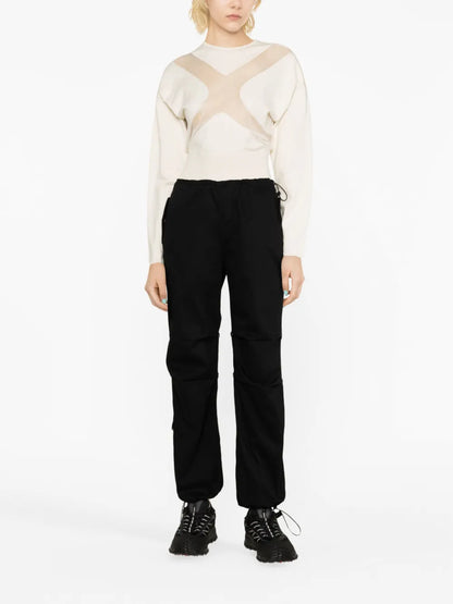 Sheer-Panelling Cotton T-Shirt