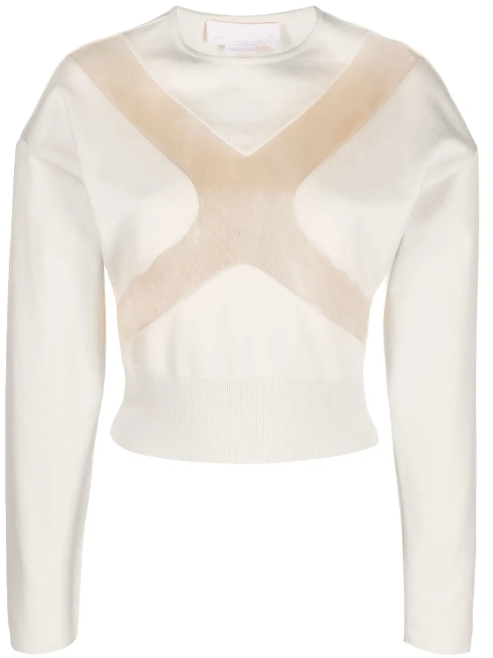 Sheer-Panelling Cotton T-Shirt