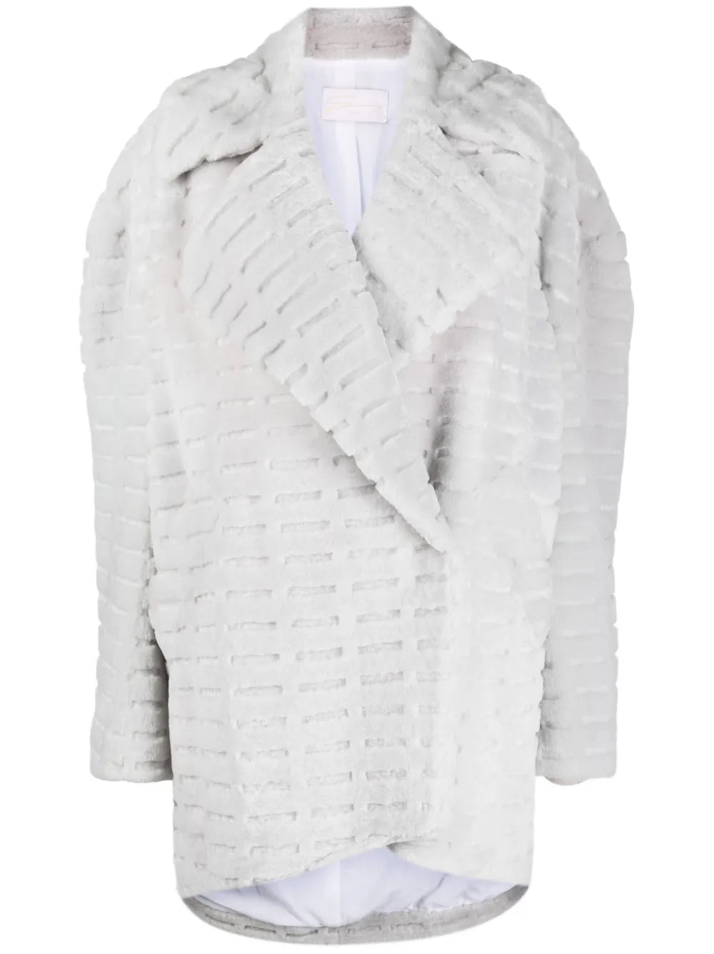Debossed-Detail Single-Breasted Coat