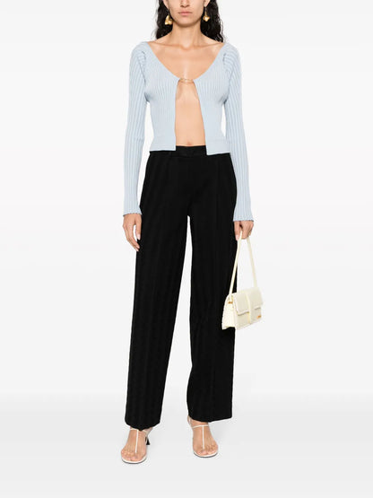 Chevron Straight-Leg Trousers