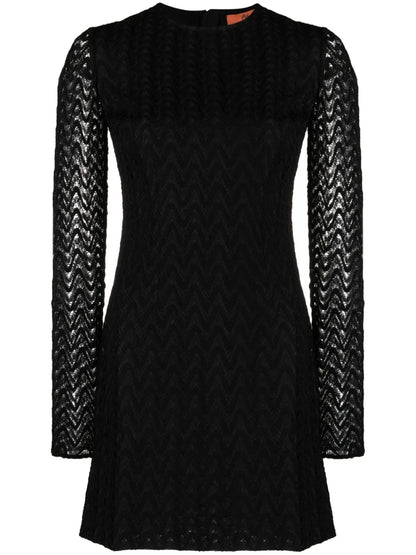 Zigzag-Woven Mini Dress