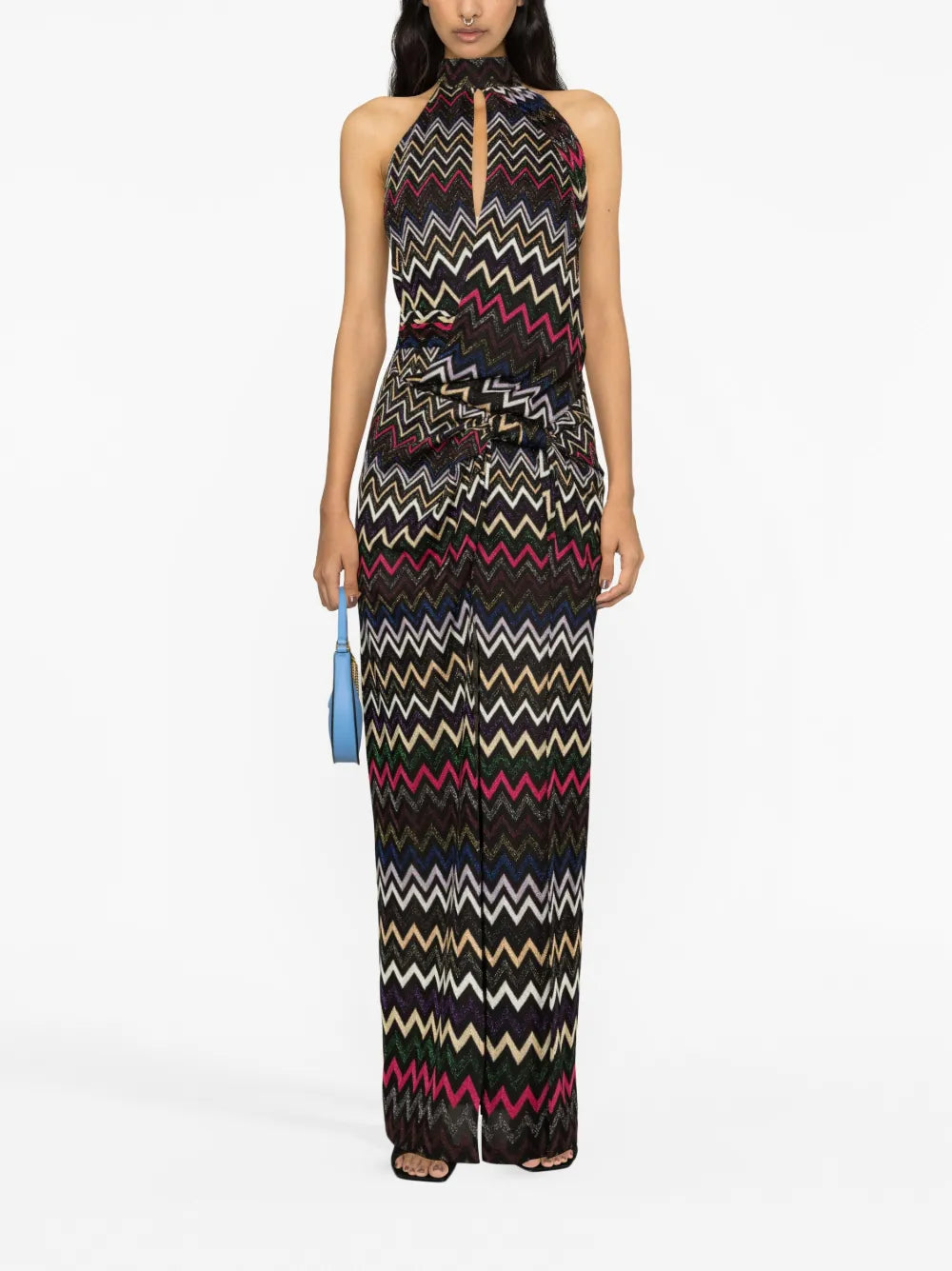 Zigzag Halterneck Maxi Dress