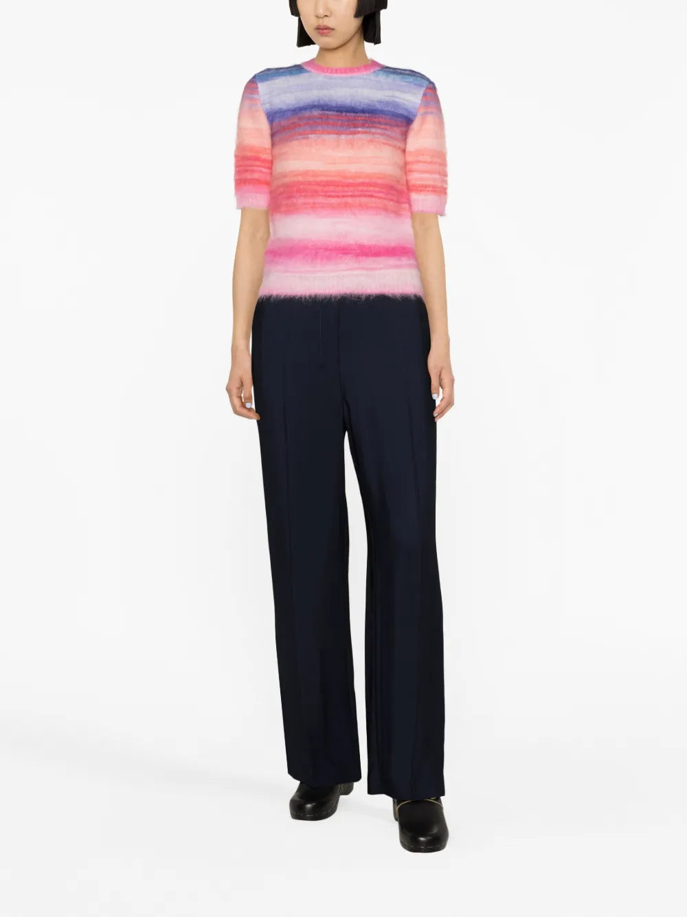 Brushed-Effect Wool-Blend Top