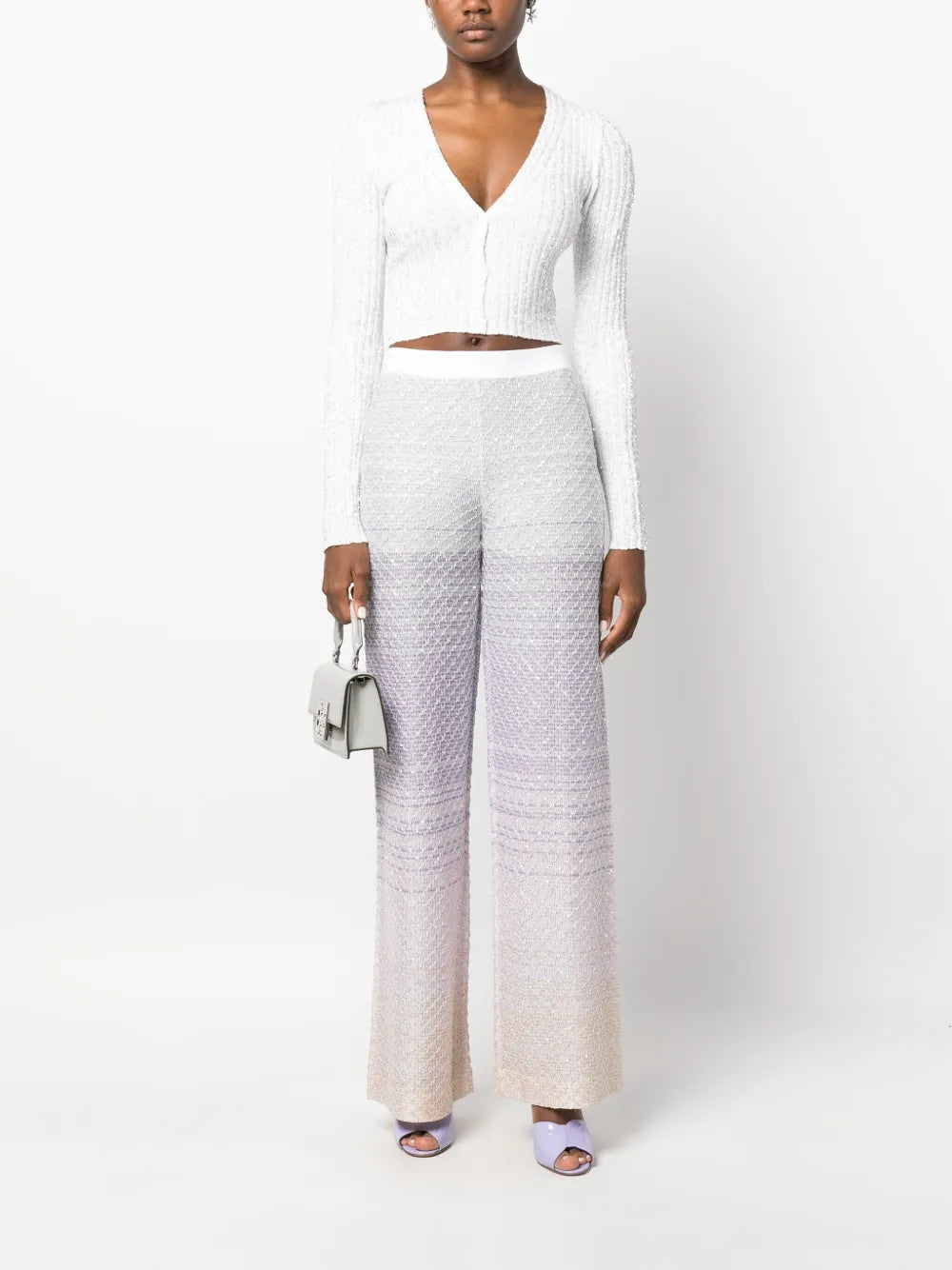 Sequined Straight-Leg Pants