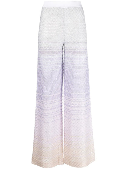 Sequined Straight-Leg Pants