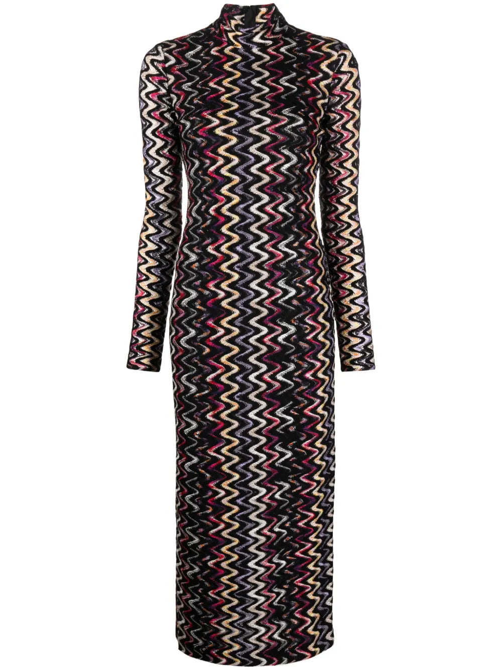 Zigzag-Pattern Maxi Dress