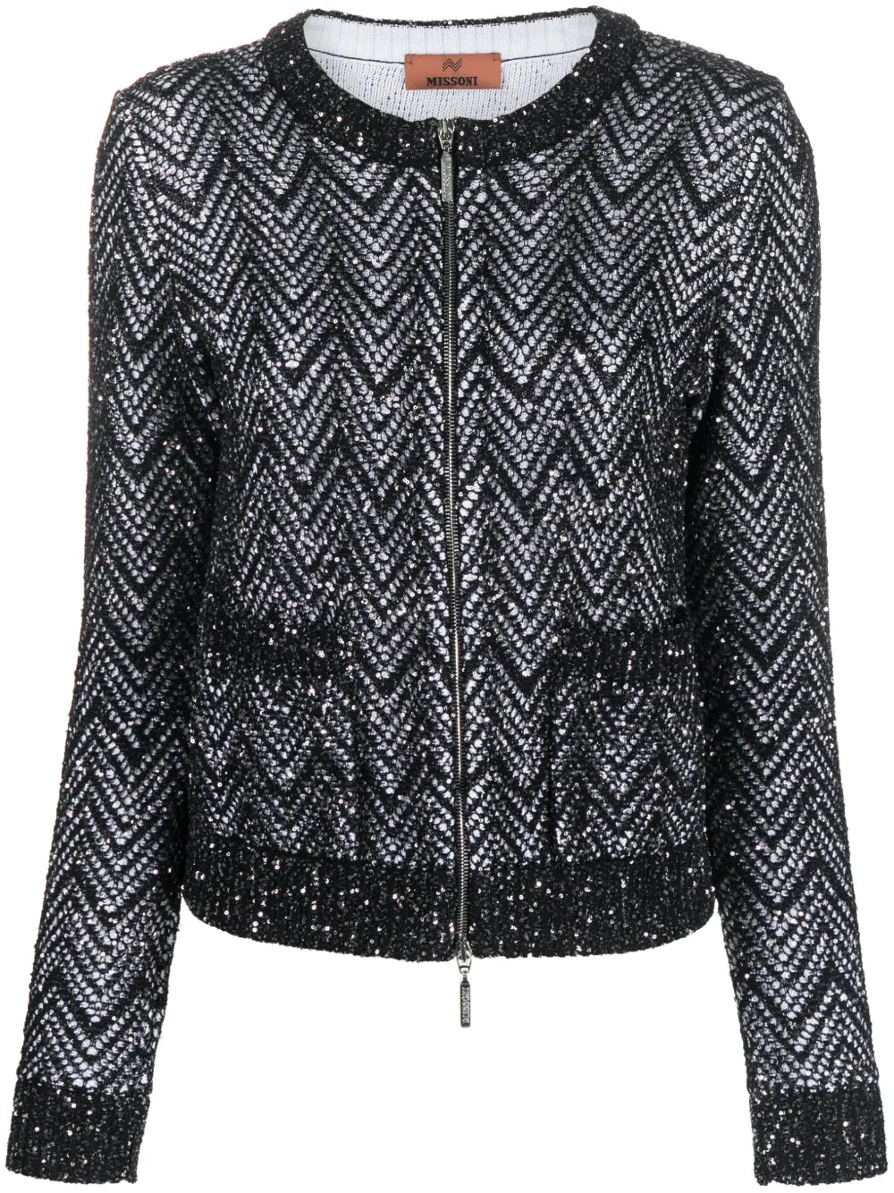 Chevron Sequin-Embellished Jacket