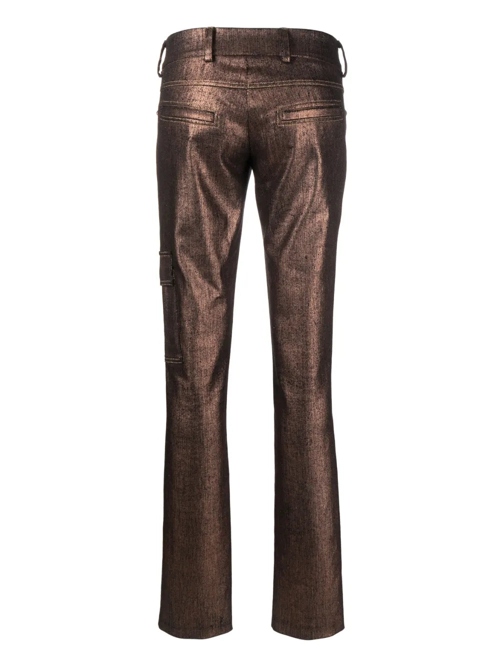 Metallic-Finish Straigh-Leg Trousers