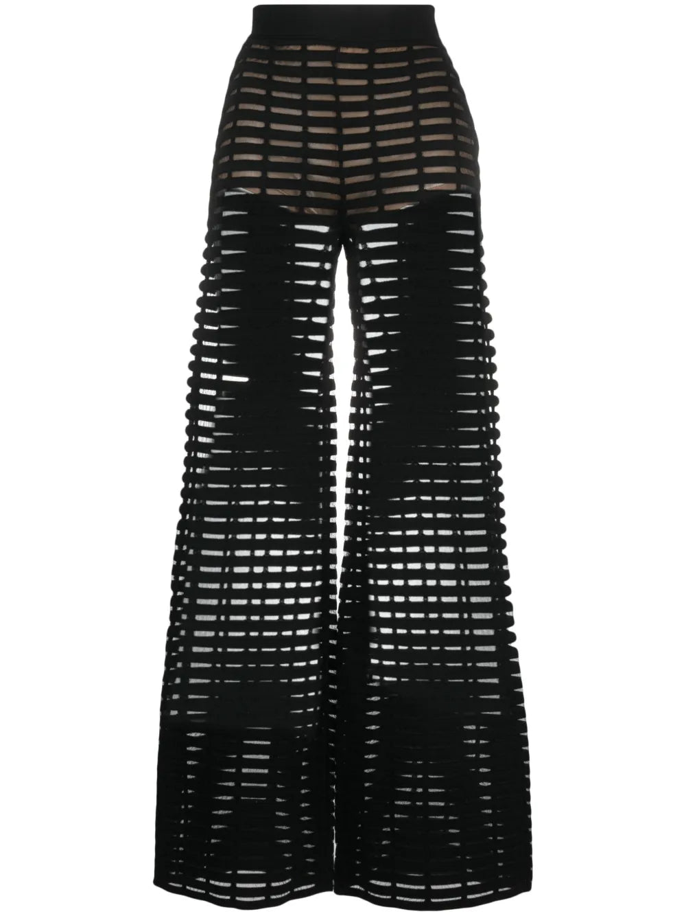 High-Waisted Sheer Trousers