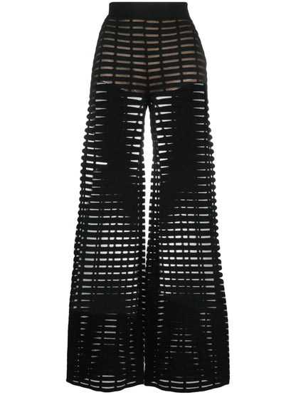 High-Waisted Sheer Trousers