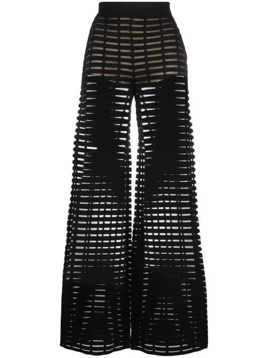 High-Waisted Sheer Trousers