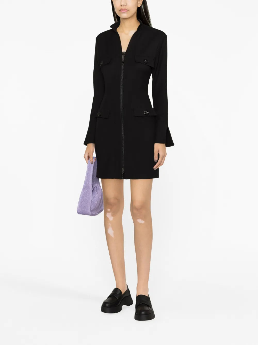 Zip-Up Tailored Minidress