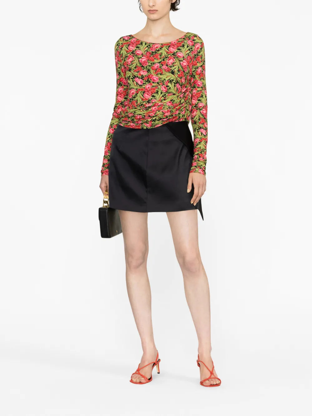 Satin-Finish Miniskirt