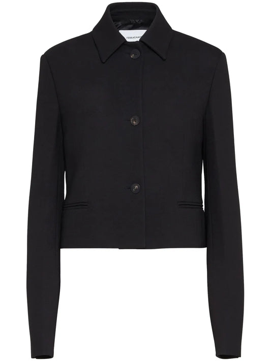 Single-Breasted Cropped Jacket