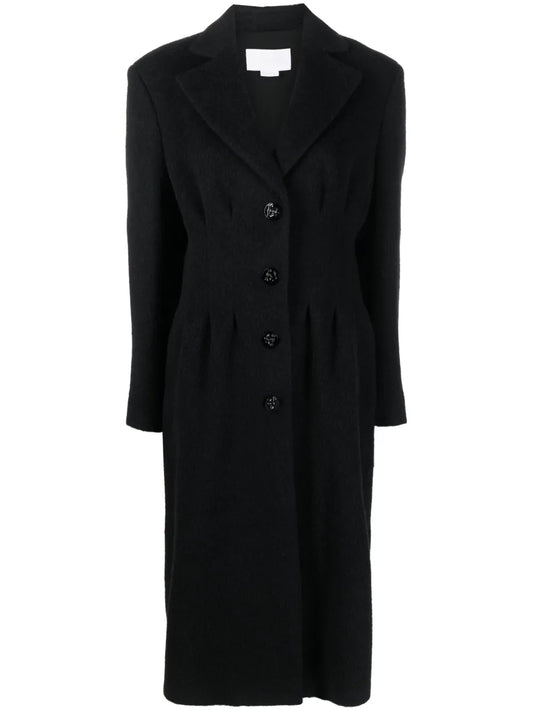 Pleat-Detail Single Breasted Coat