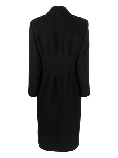 Pleat-Detail Single Breasted Coat