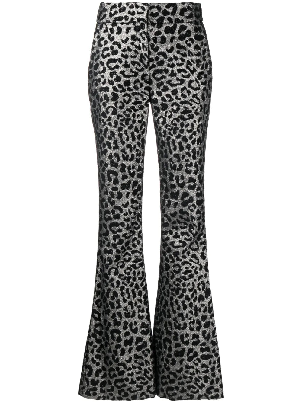 Leopard-Print Flared Trousers