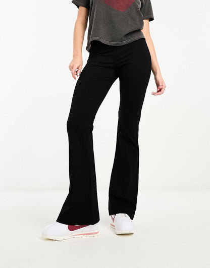 Jersey Flares With High Waist