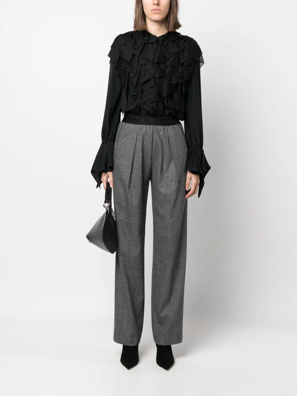 Logo-Waistband Checked Trousers