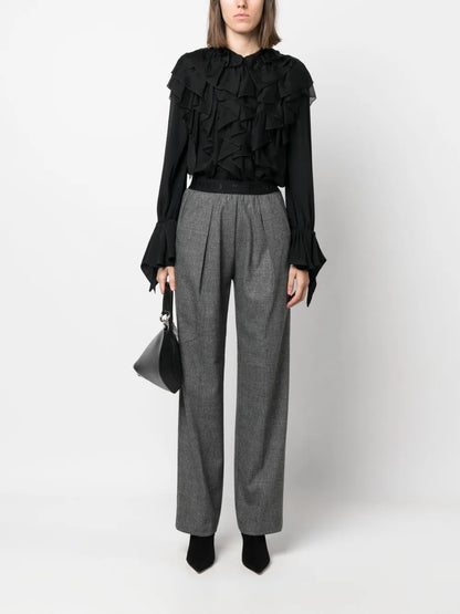 Logo-Waistband Checked Trousers