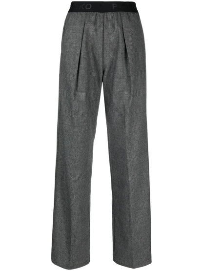 Logo-Waistband Checked Trousers