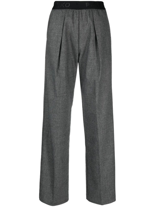 Logo-Waistband Checked Trousers