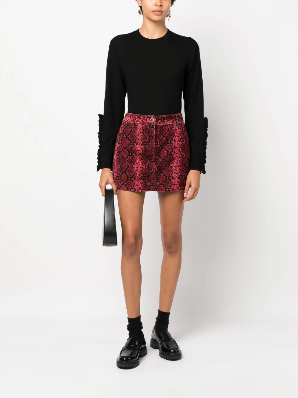 Ruffled Long-Sleeve Wool Jumper
