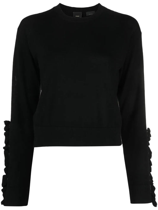 Ruffled Long-Sleeve Wool Jumper