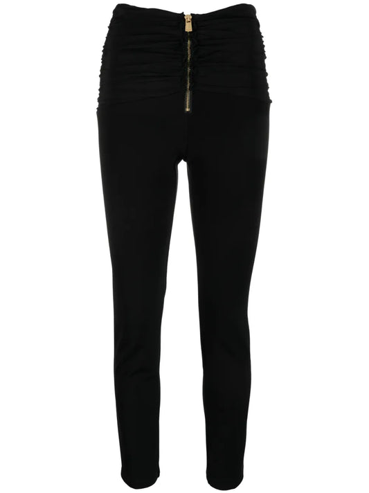 Gathered-Detailed Slim-Fit Trousers