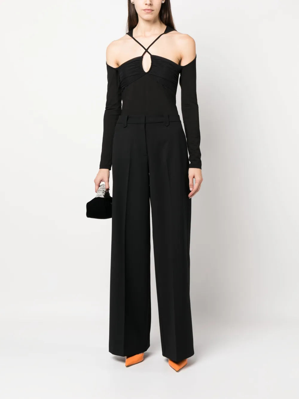 Pressed-Crease Wide-Leg Trousers