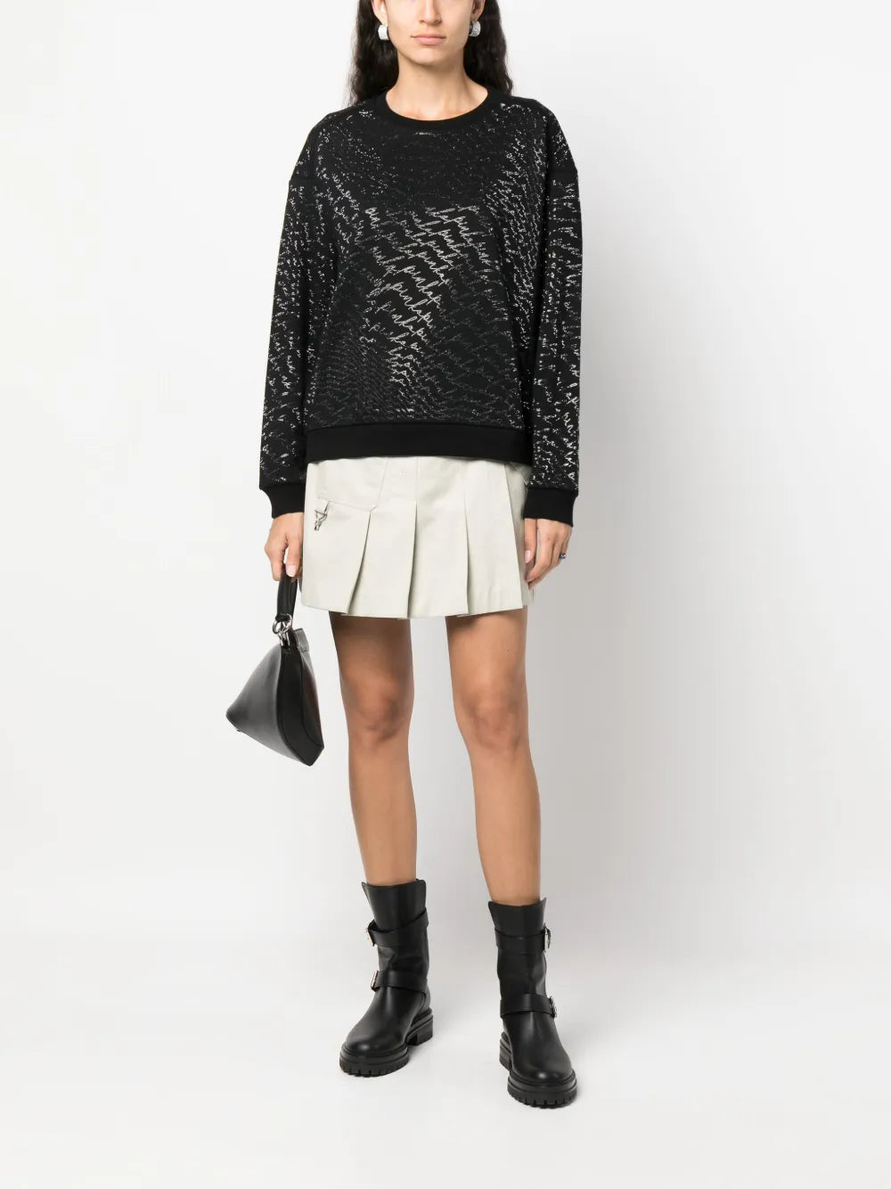 Crystal-Embellished Crew-Neck Sweatshirt