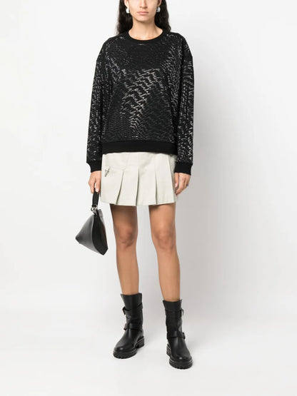 Crystal-Embellished Crew-Neck Sweatshirt