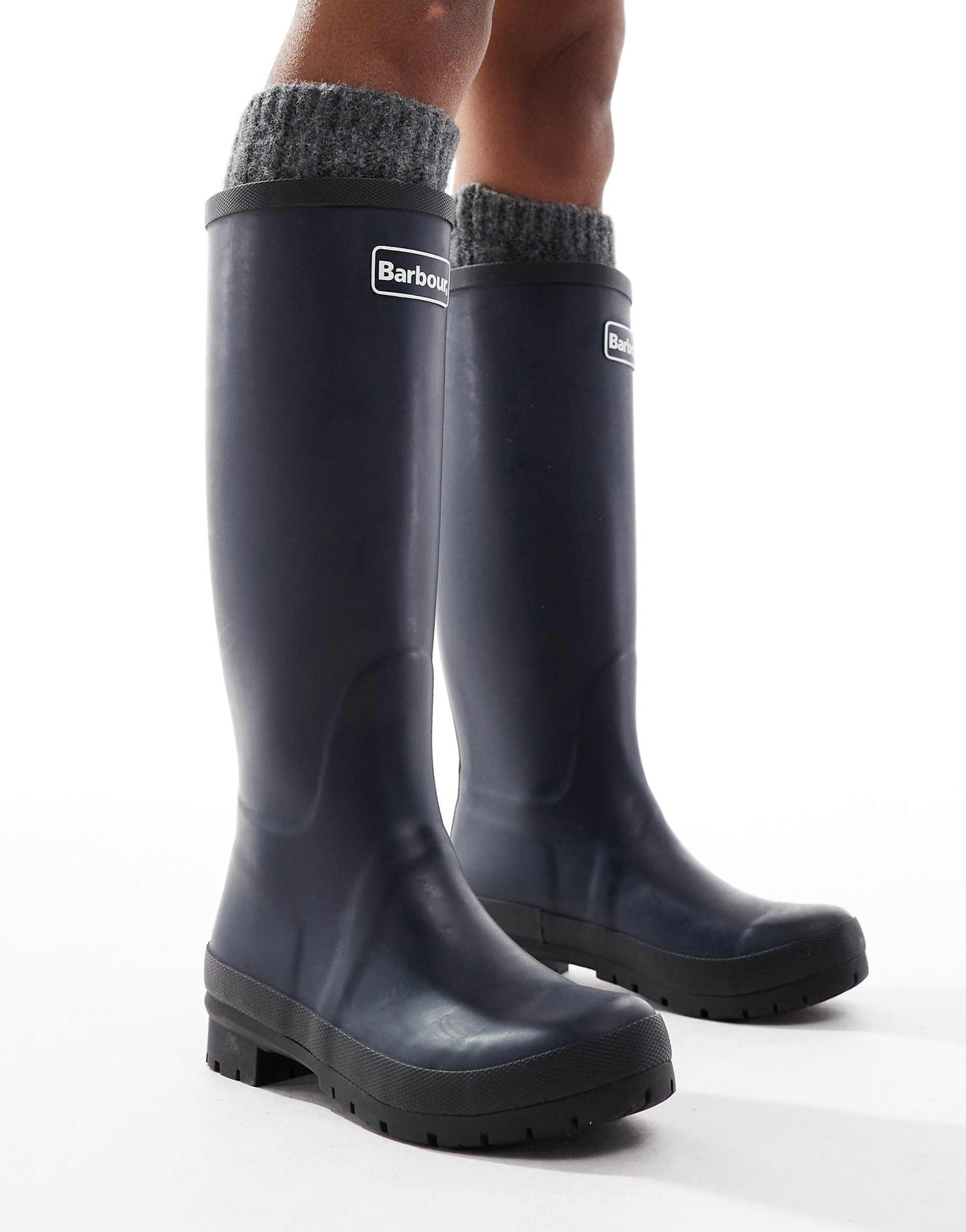 Abbey Tall Wellington Boot With Logo Detail