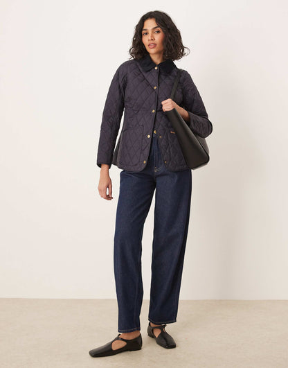 Annandale Diamond Quilt Jacket With Cord Collar