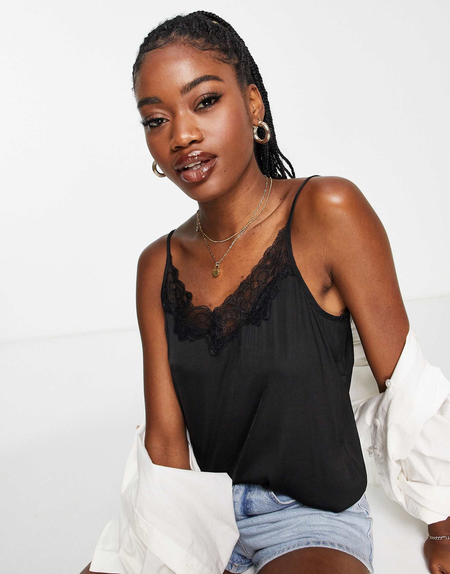 Lace Trim Cami Top
