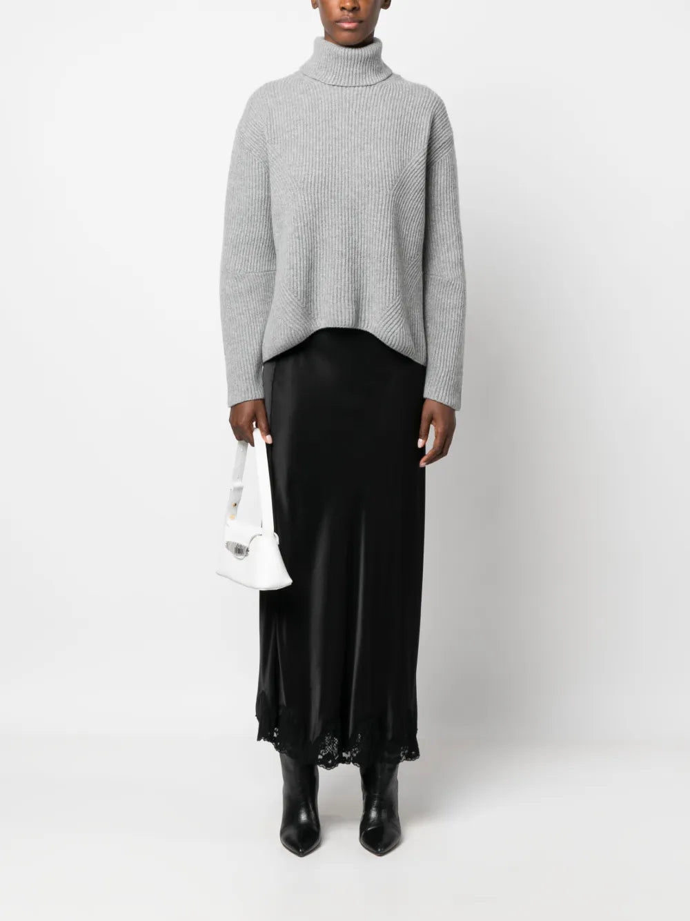 Roll-Neck Ribbed Jumper