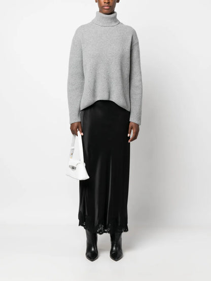 Roll-Neck Ribbed Jumper