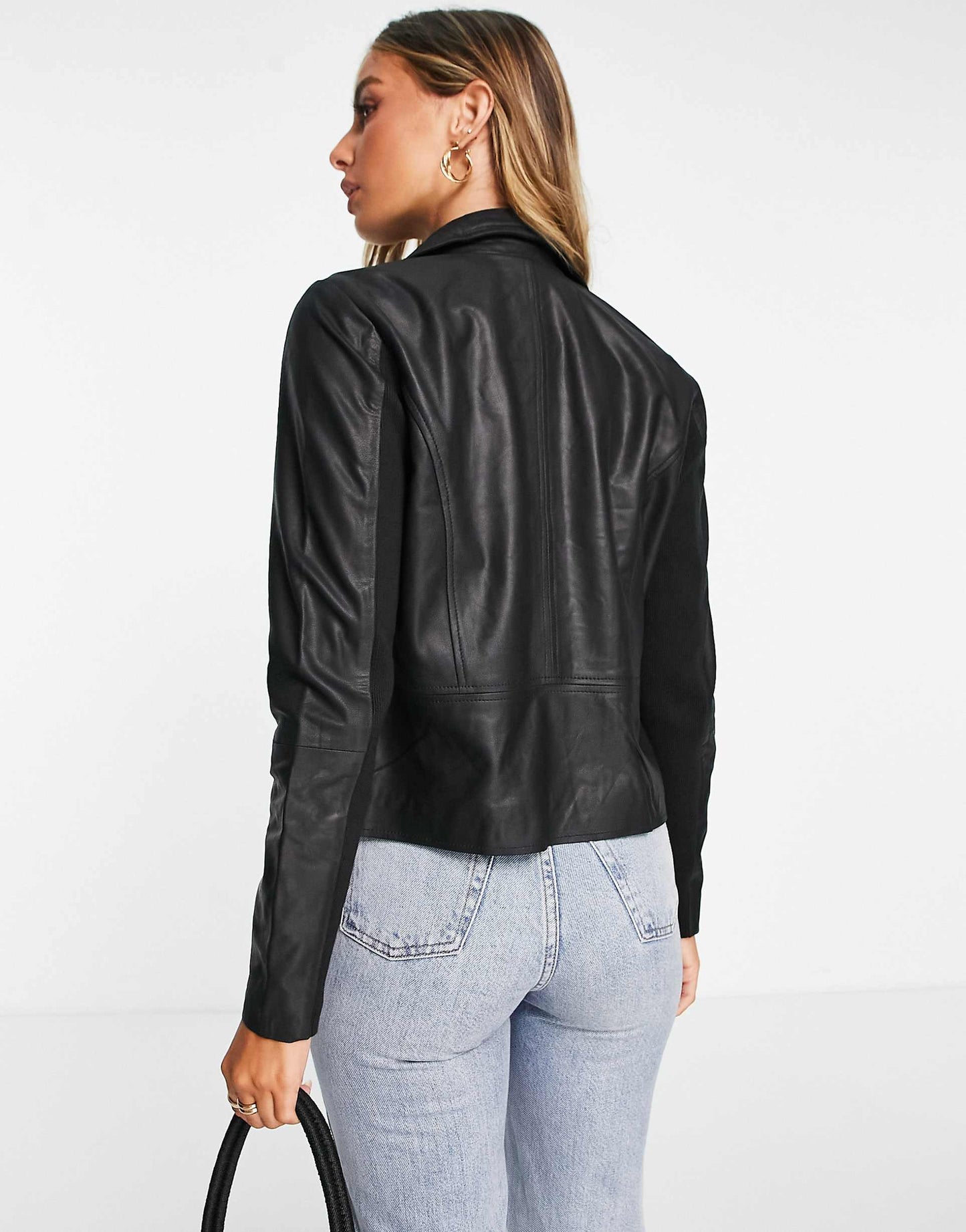 Sophie Soft Leather Biker Jacket - Black