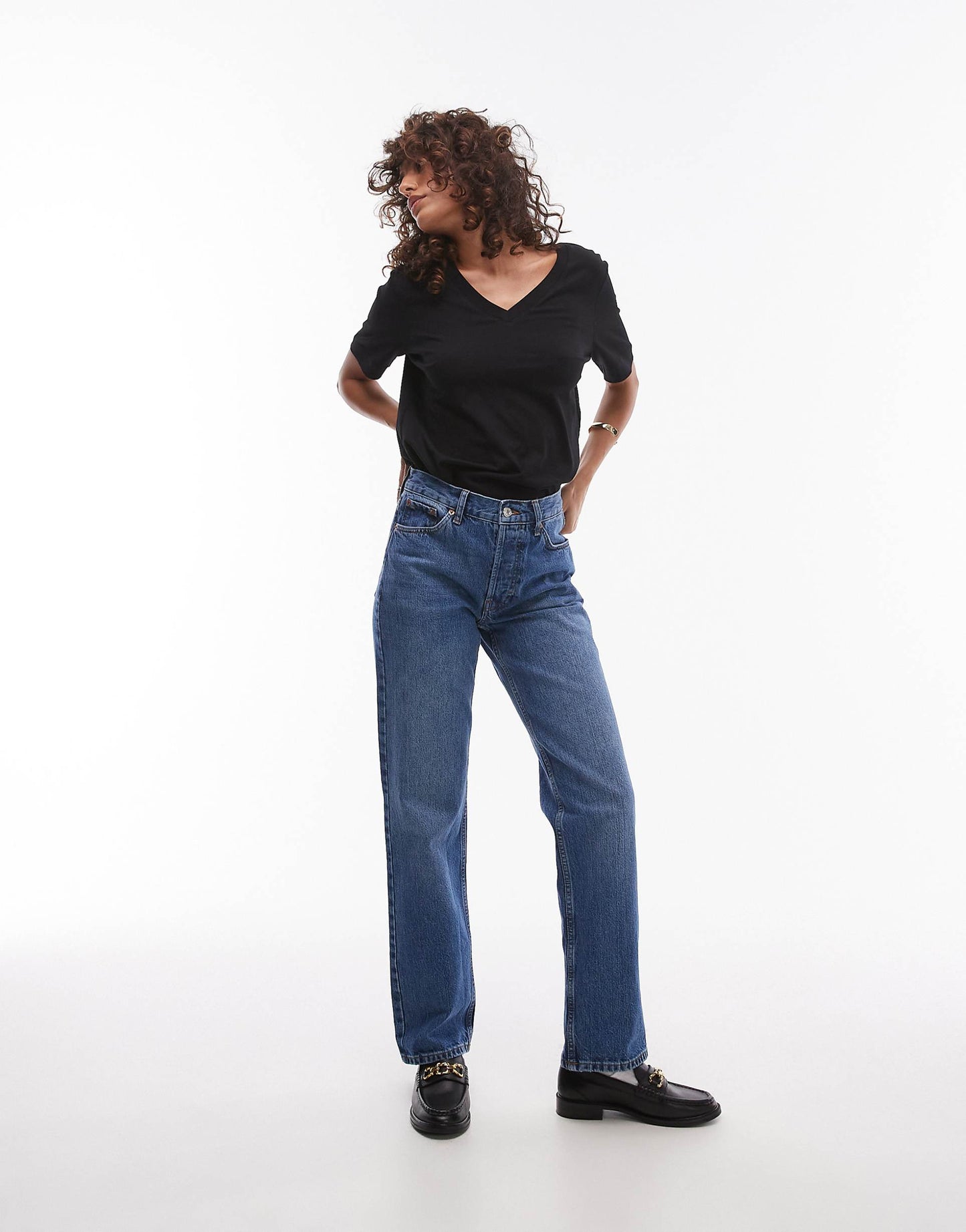 Femme Cotton Short Sleeve V Neck T-Shirt