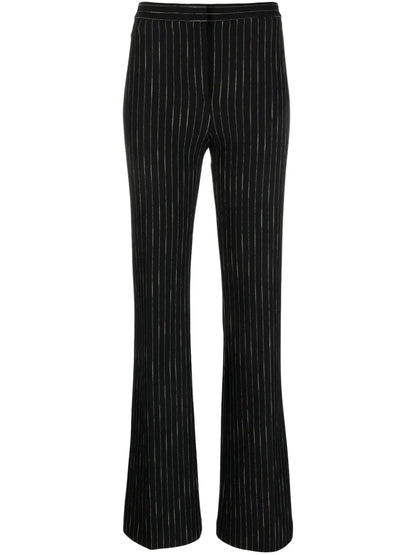 Pinstriped Flared Tailored Trousers