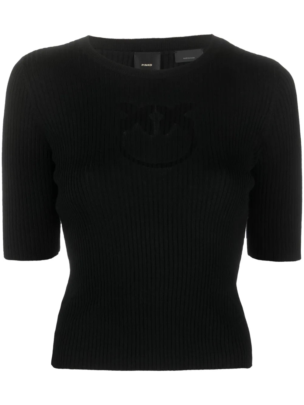 Intarsia-Knit Logo Ribbed-Knit Top