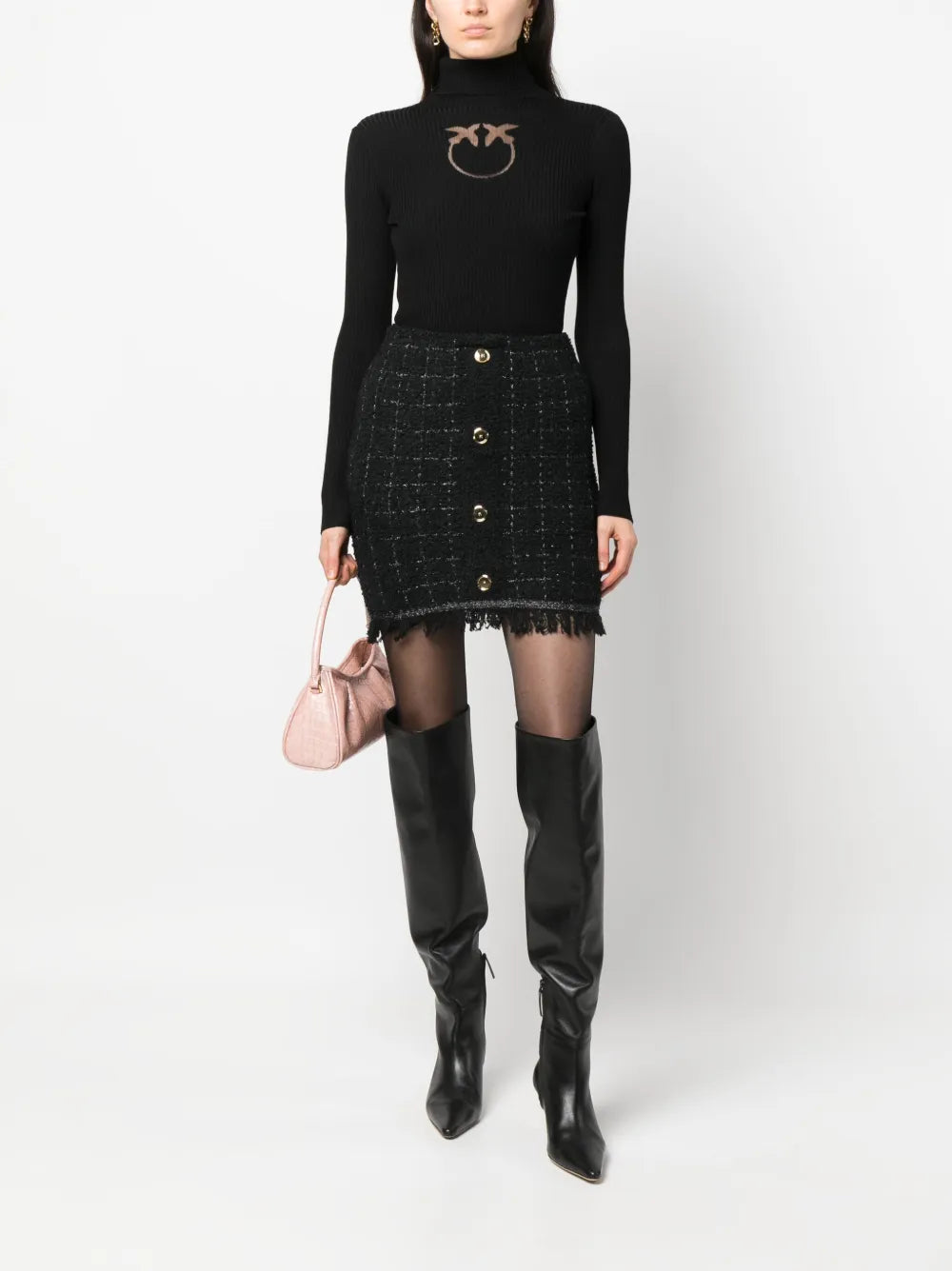 Intarsia-Knit Logo Roll-Neck Jumper