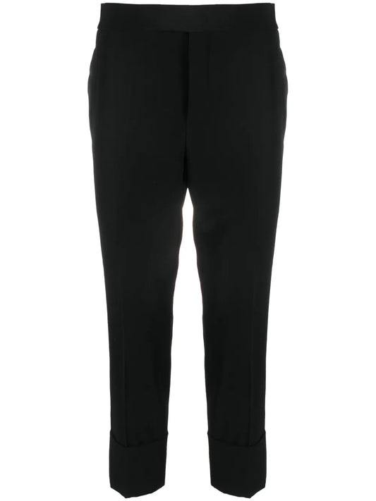 Straight-Leg Cropped Trousers