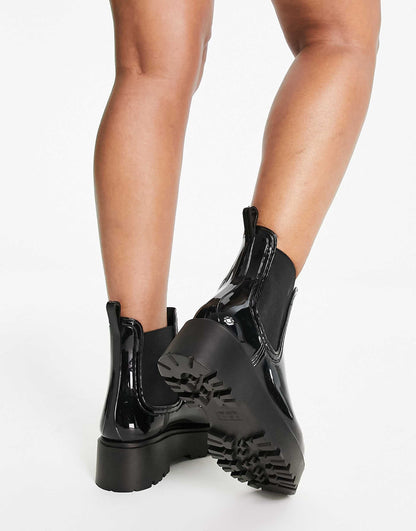 Wide Fit Gadget Chunky Chelsea Rain Boots