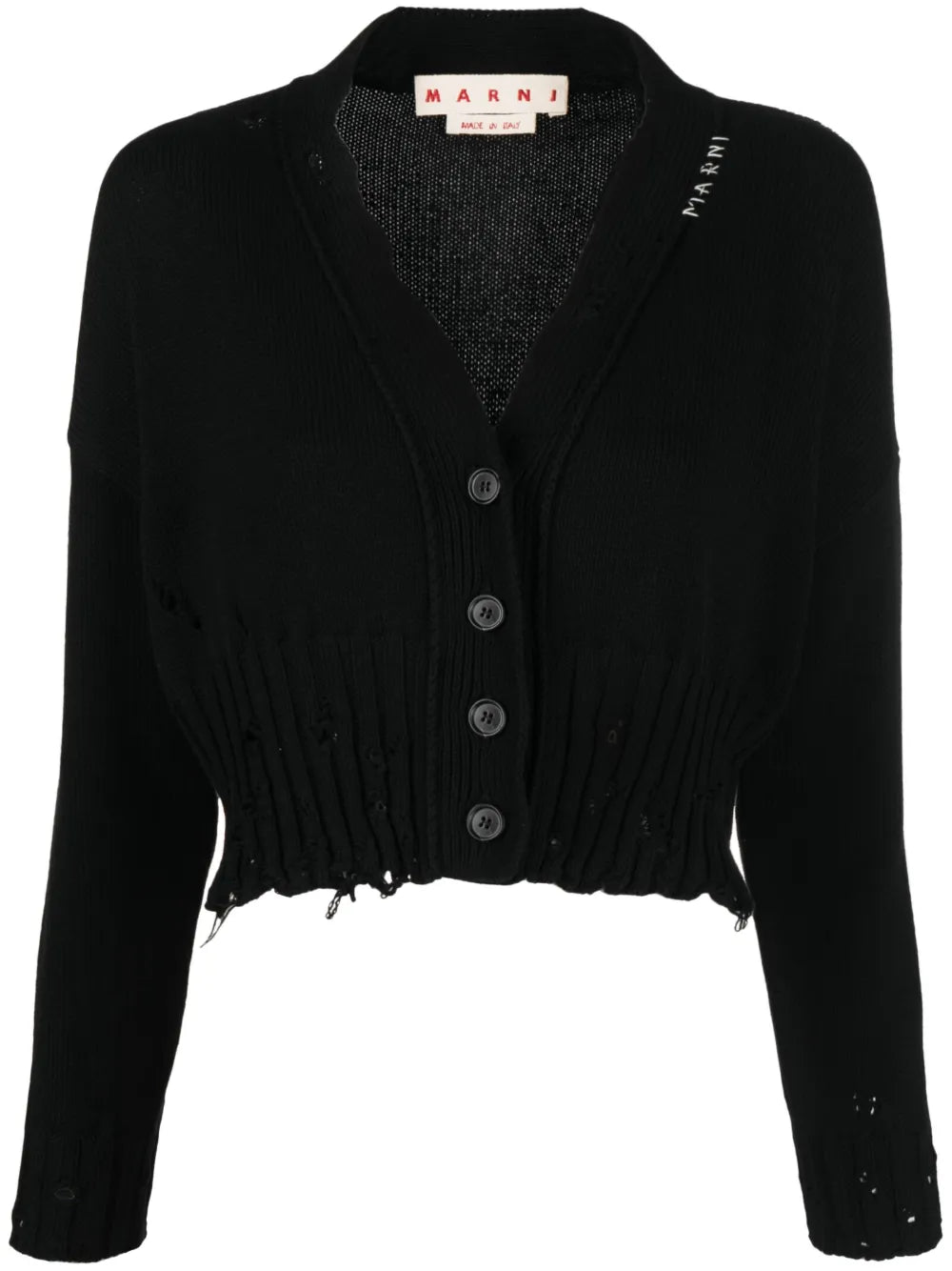Distressed Cropped Cardigan