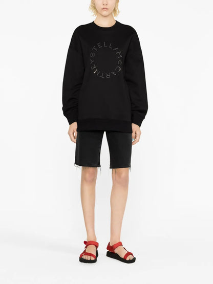 Rhinestone-Embellished Logo Sweatshirt