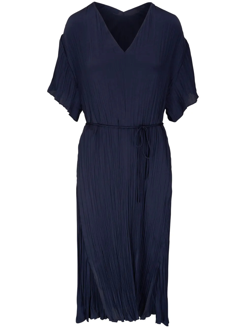 V-Neck Pleated Dress